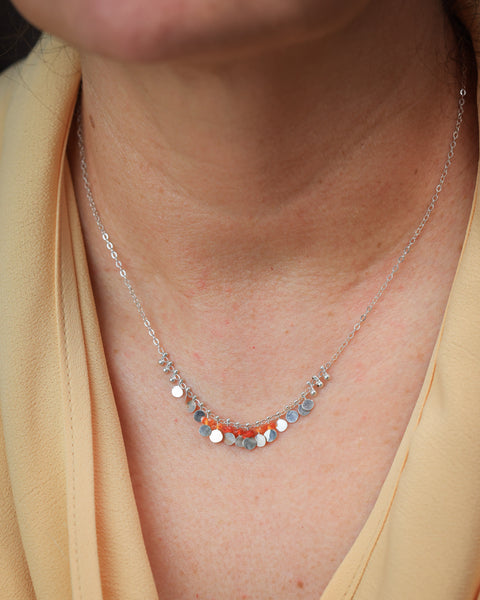 Fringe Necklace With Fire Opal