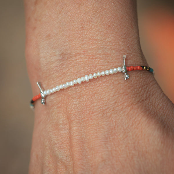 Birds Bracelet with Pearl