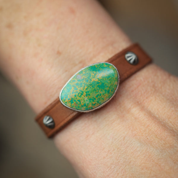 Horse Tack Bracelet with Sonoran Gold Turquoise