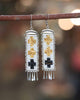 Long Golondrinas Earrings in White and Black