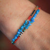 Double Wrap Seed Bead Bracelet with American Turquoise
