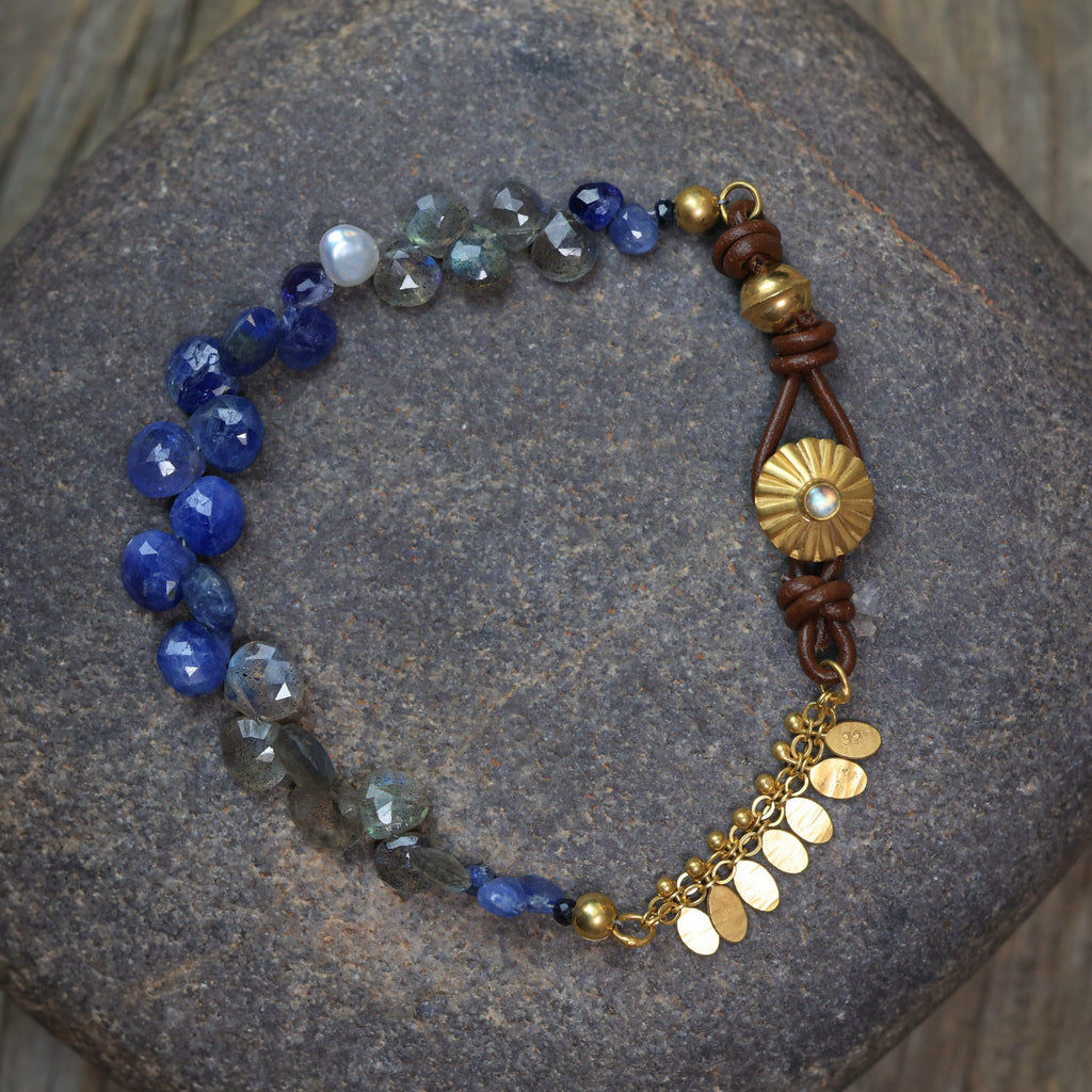 Stream of Sapphire Bracelet in 24k Vermeil