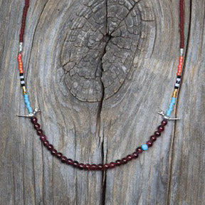 Little Birds Necklace with Garnet