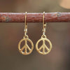 Peace Sign Earrings in 24k Vermeil