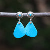 Kingman Turquoise Slab Post Earring