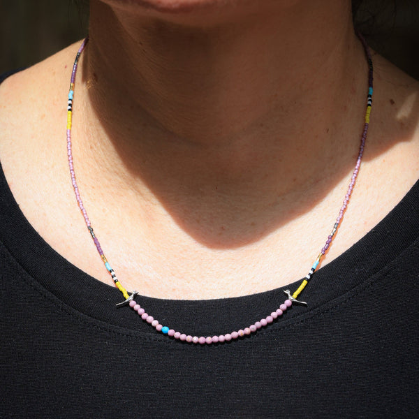 Little Birds Necklace with Lavender Jade
