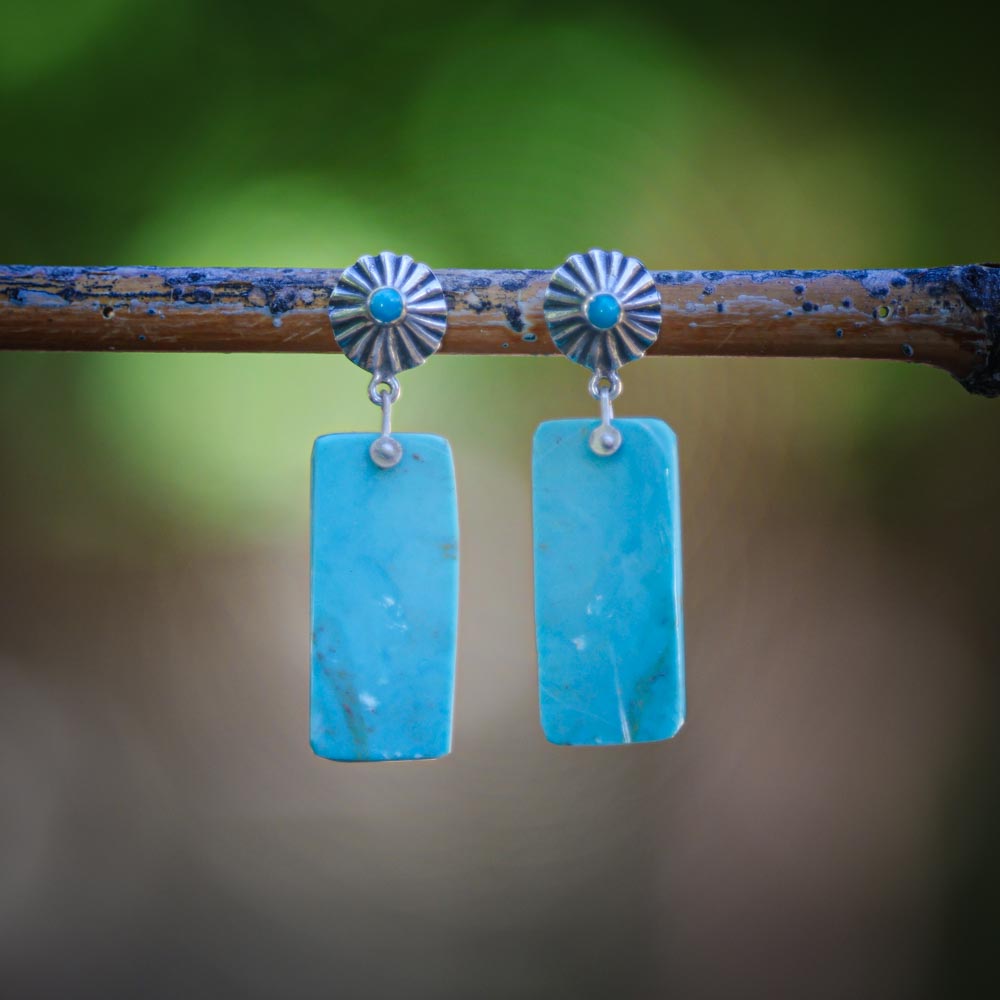 Elisa Turquoise Slab Post Earring #1
