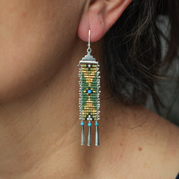 El Recuerdo Earrings in Green