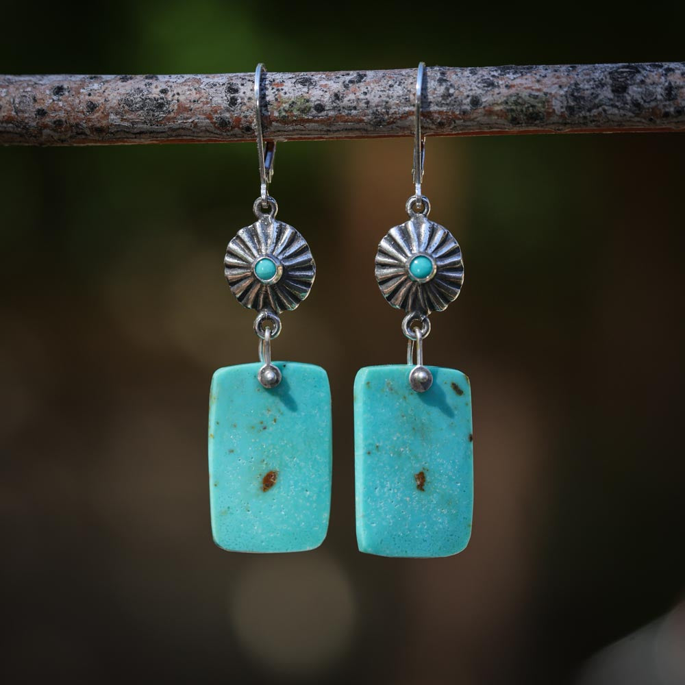 Elisa Turquoise Slab Earring #2