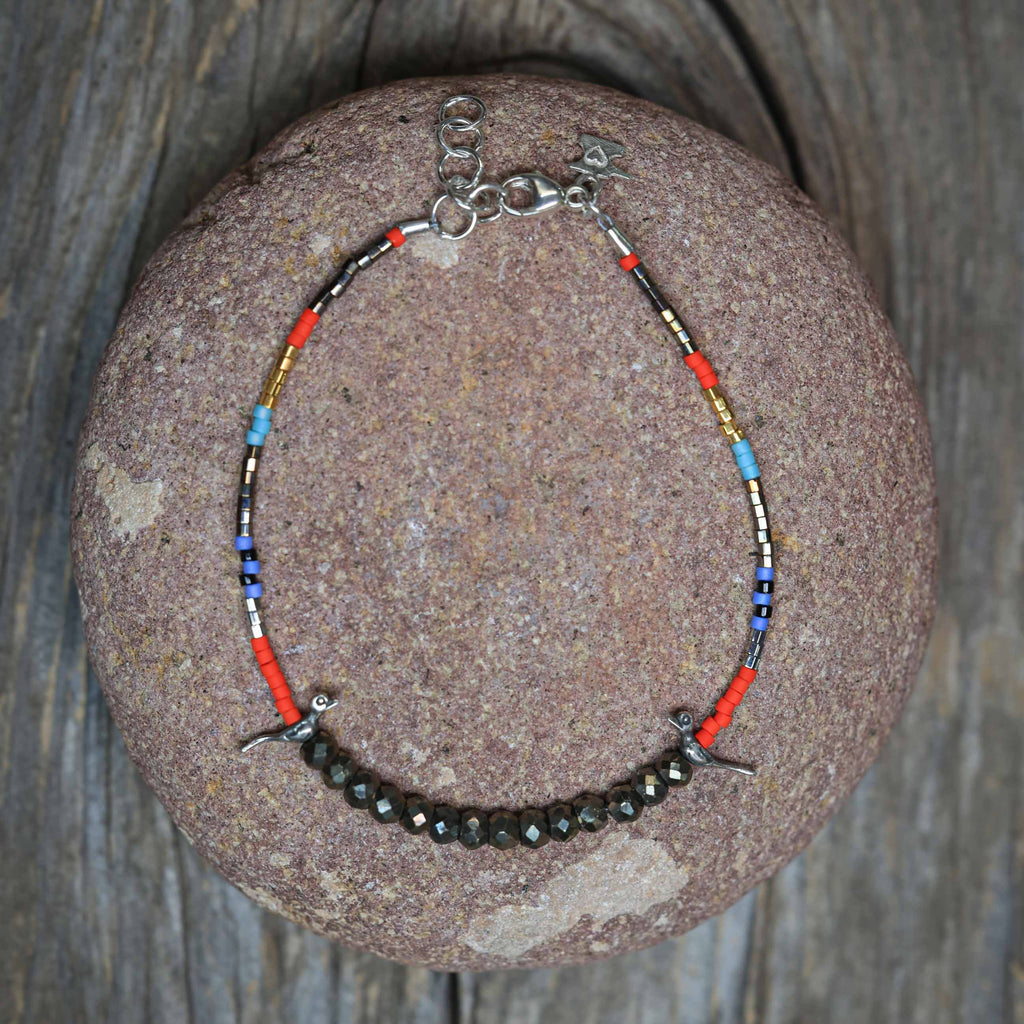 Birds Bracelet with Pyrite