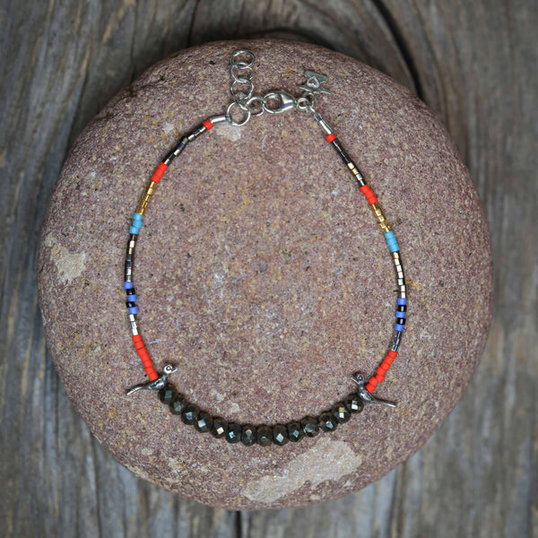 Birds Bracelet with Pyrite